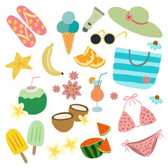 Summer Stuff, beach, outfit, flipflop, fruits