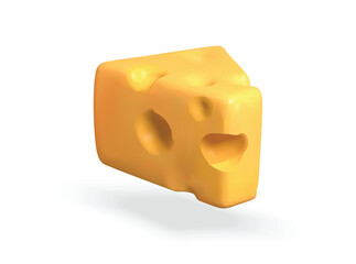 Cheese vector 3d illustration. Cheese pieces 3d icon