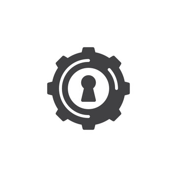 recommend clip art: Gear with a keyhole vector icon