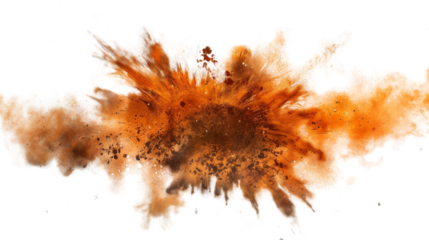 Explosion , dust splash on white background