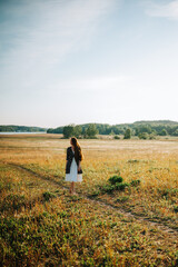 woman in a summer field