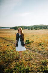 woman walking in the countryside
