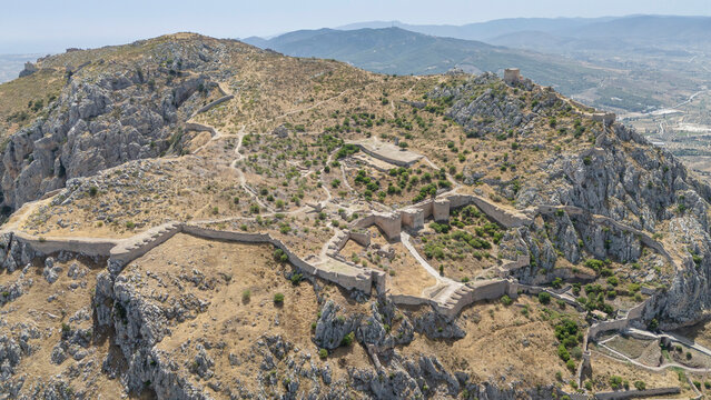 Acrocorinth fortress, Upper Corinth, the acropolis of ancient Corinth Peloponnese, Greece