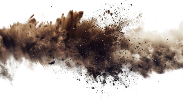 Explosion , dust splash on white background