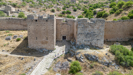 Acrocorinth fortress, Upper Corinth, the acropolis of ancient Corinth Peloponnese, Greece