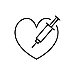 Vaccination outline icons, minimalist vector illustration ,simple transparent graphic element .Isolated on white background