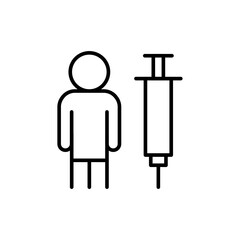 Vaccination outline icons, minimalist vector illustration ,simple transparent graphic element .Isolated on white background