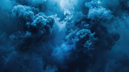 A dramatic blue smoke explosion forming a dynamic border AI generated