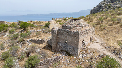 Acrocorinth fortress, Upper Corinth, the acropolis of ancient Corinth Peloponnese, Greece