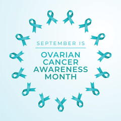 ovarian cancer awareness month design template great for celebration. blue ribbon vector design. flat ribbon design. vector eps 10