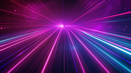 Obraz premium The neon lines and rays background, Illustration