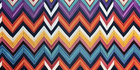 a image of a colorful chevroned pattern on a black background