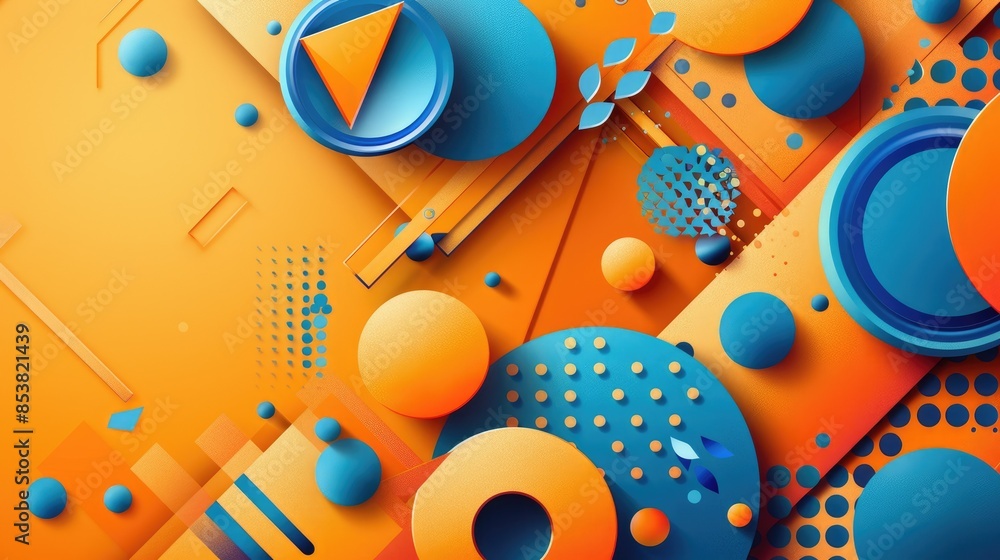 Poster abstract 3d rendering of geometric shapes. futuristic background with vibrant colors and dynamic com