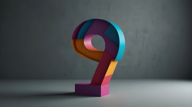 Abstract question mark conceptual symbol.generative.ai 