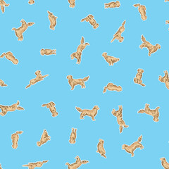 Cute dog seamless pattern perfect for background,