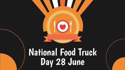 Obraz premium National Food Truck Day web banner design illustration