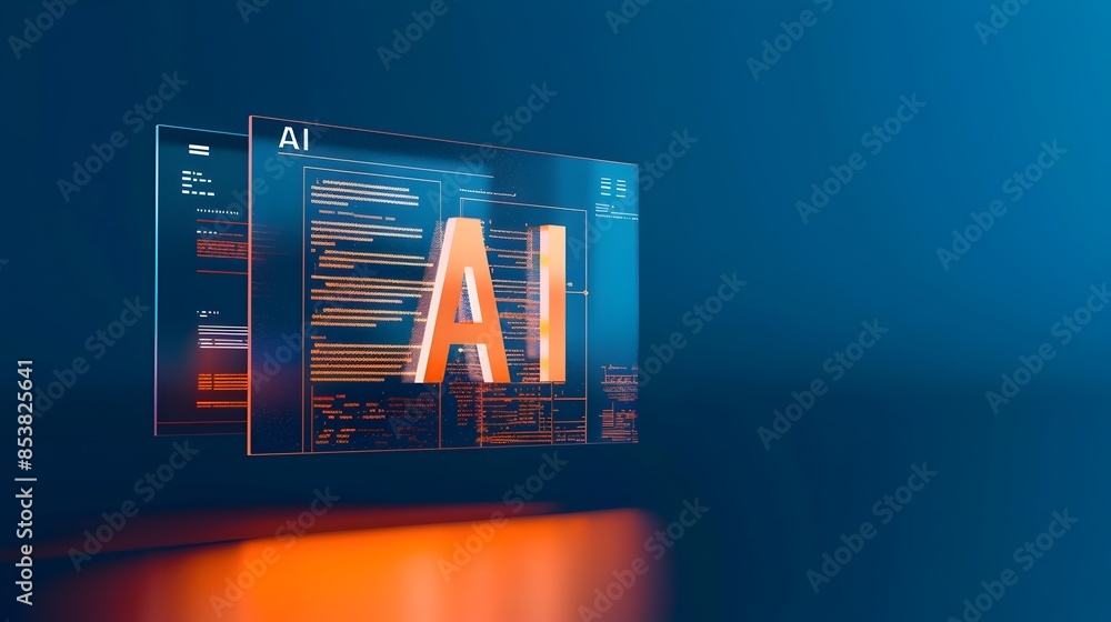 Poster innovative ai powered digital transformation technology dashboard interface