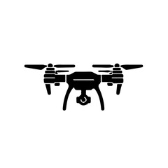 drone silhouette ,  drone icon ,  flat vector logo of a drone 