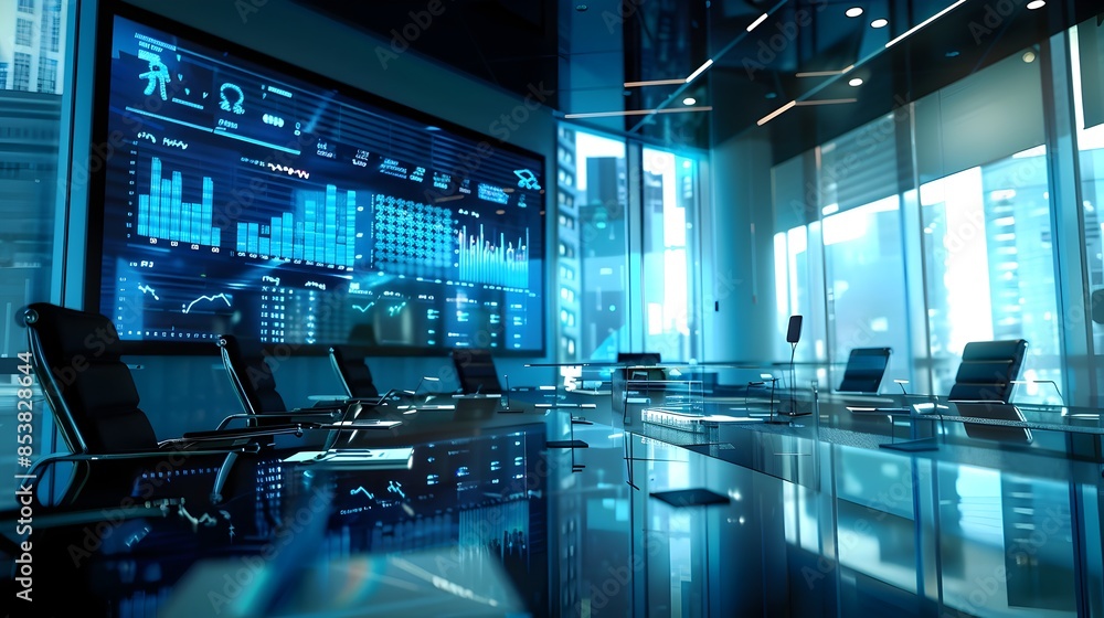 Aufkleber futuristic digital finance dashboard with comprehensive data analytics and market visualization