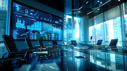 Futuristic Digital Finance Dashboard with Comprehensive Data Analytics and Market Visualization