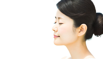 Fototapeta premium 目を閉じた美しい日本人女性