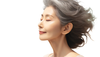 Fototapeta premium 目を閉じた美しい日本人女性