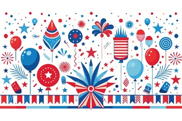 Obraz premium Celebrate freedom with a patriotic Independence Day vector illustration, Vibrant Independence Day vector graphic for festive celebrations, Colorful vector design for Independence Day Ganarative AI