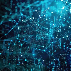 Obraz premium Futuristic Digital Network Connections and Binary
