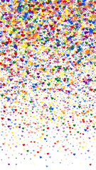 Rainbow colored scattered hearts. LGBT valentine