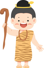 Cute Kid hermit costume cartoon