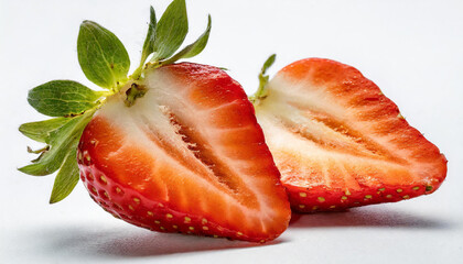 isolated cut strawberry on white background