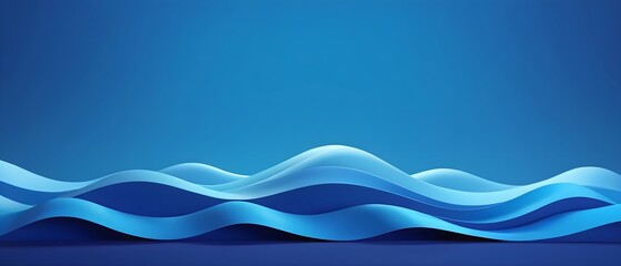 Obraz premium Abstract blue background banner with waves. Elegant wave lines for business web designs and digital illustrations.