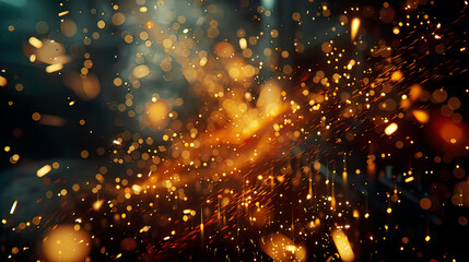 Hyper-realistic image of CNC laser cutting through metal vivid sparks flying detailed view of the cutting process  intense and precise illumination modern 