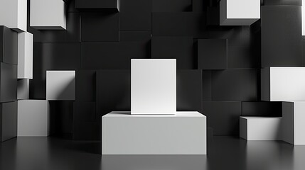 Black and White Geometric Art with High Contrast