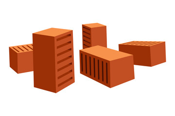 Building material. Large-sized ceramic. Cartoon supplies for buildings works. Construction concept. Illustration can be used for construction sites or illustrate renovation works