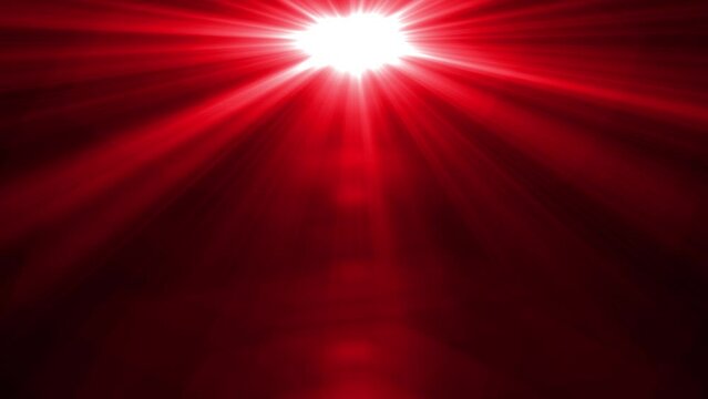 Shining red ligth with rays, abstract background