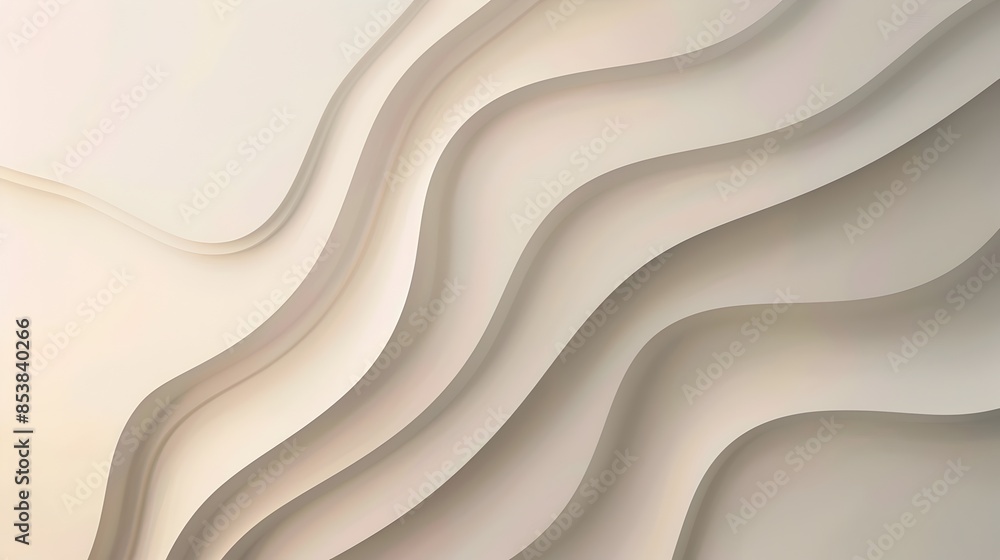 Poster elegant abstract beige wave background with soft minimal curves and shapes