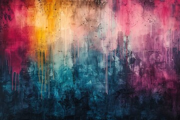 Vibrant paint splattered artwork