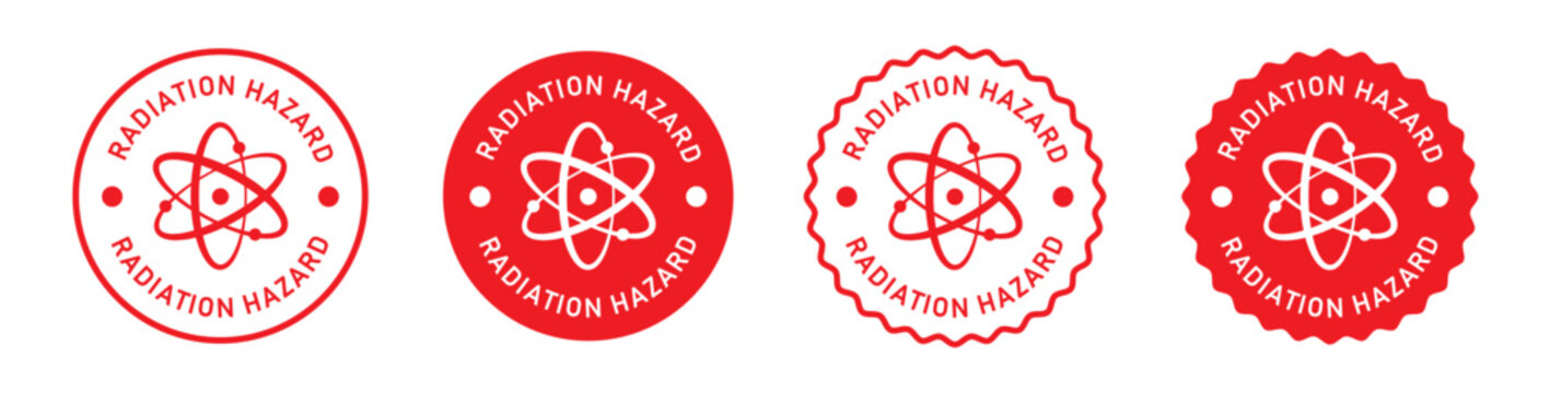 Radiation hazard label icon, vector illustration