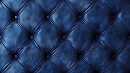 Naklejka premium Elegant Tufted Blue Leather Upholstery Texture with Vintage Quilted Pattern