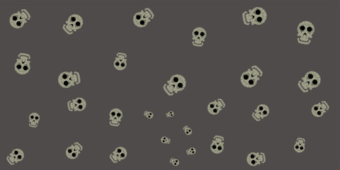 Vintage Halloween Skull Motif - Seamless Pattern, This design features a series of skulls in a retro style.