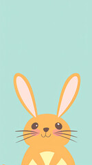 Fototapeta premium Cute easter bunny - simple, flat design, phone backround