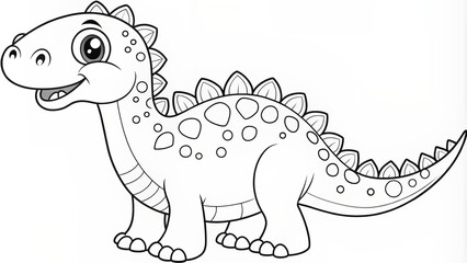 Line Drawing of Dinosaur. Coloring Dinosaur. Children's coloring books.