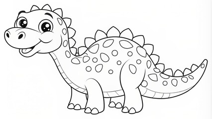 Fototapeta premium Line Drawing of Dinosaur. Coloring Dinosaur. Children's coloring books.