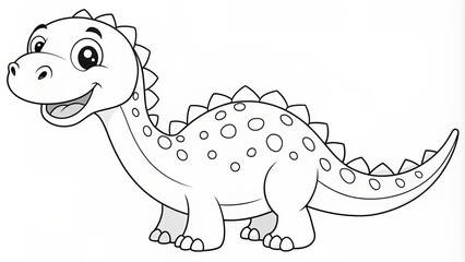 Obraz premium Line Drawing of Dinosaur. Coloring Dinosaur. Children's coloring books.