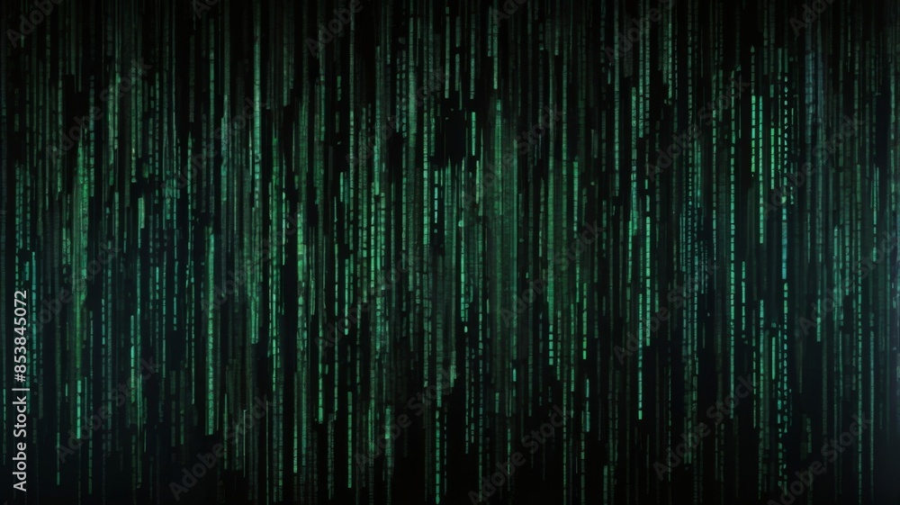 Aufkleber Design an abstract background inspired by the iconic falling code from The Matrix