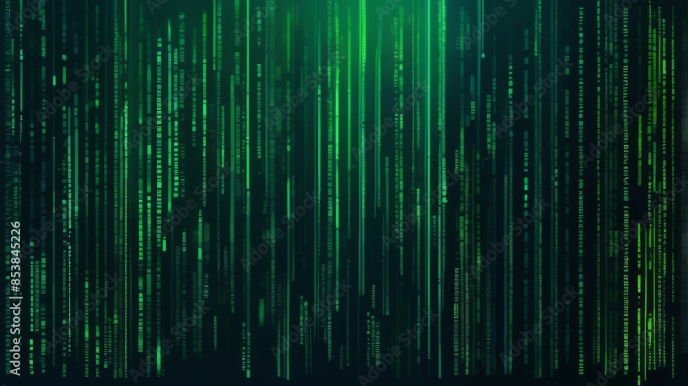 Aufkleber Design an abstract background inspired by the iconic falling code from The Matrix