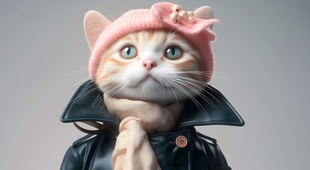 Anthropomorphic Cat wearing fashion, Cat fashion shows, Cat fashion shot, animals wearing fashion, animal fashion shows, animal fashion shot,