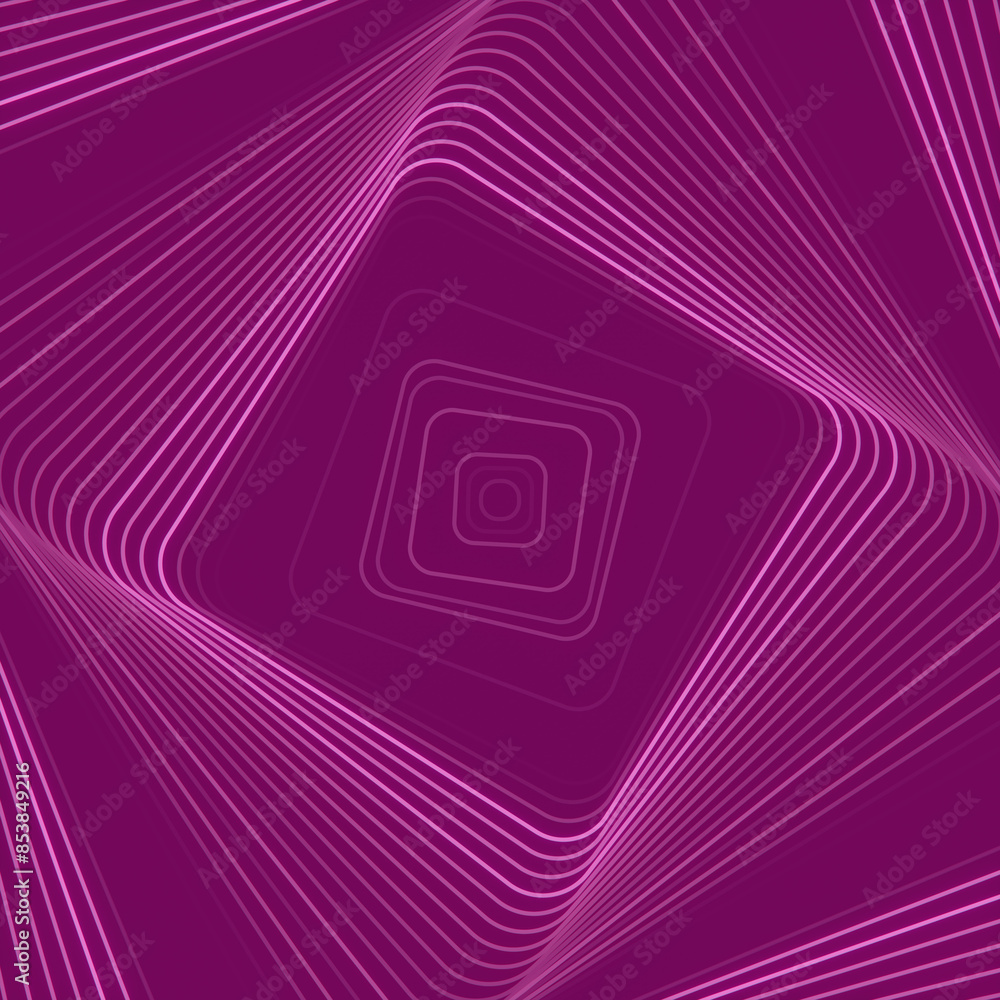 Poster 3d rendering digital illustration with a pattern of pink lines on a purple background