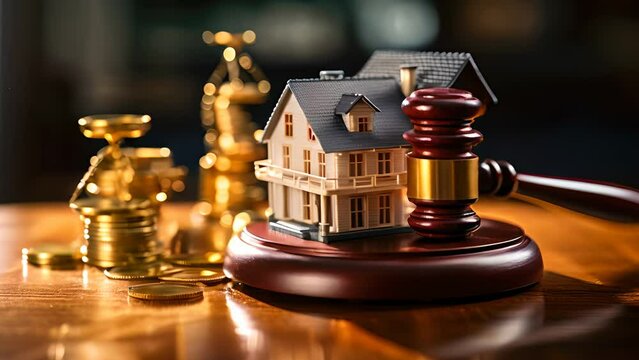Judge's Gavel and Real Estate Model